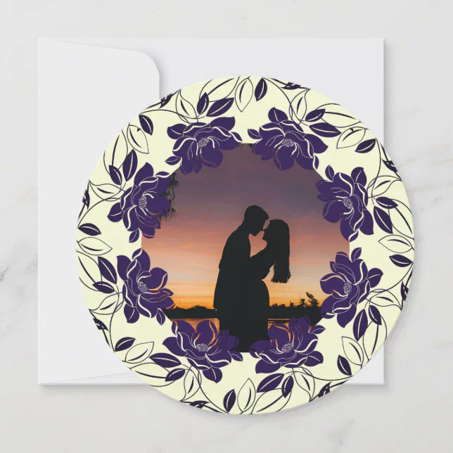 Flourished rounded valentines card with a photo