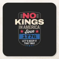 No Kings In America Retro Classic Square Paper Coaster