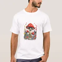 Cottagecore Aesthetic Mushroom Goblincore Minimal  T-Shirt