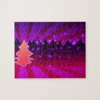 Christmas Trees Shades of Purple Jigsaw Puzzle