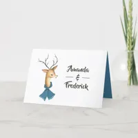 Retro Vintage Reindeer Christmas Wedding Program