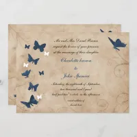 vintage butterfly wedding  Invitations