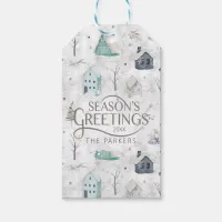 Cozy Home Christmas Teal ID985 Gift Tags