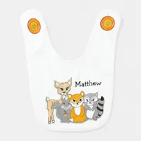 Add your Baby's Name to this Forest Animals Bib