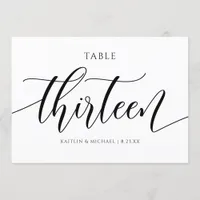 Modern Wedding Table Numbers Calligraphy - 13