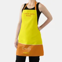 Florist Flower Shop Name Employee Orange yellow Apron