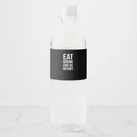 Eat Drink And Be Meowy Water Bottle Label