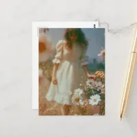 Woman in a Wildflower Field Abstract Photography Postcard