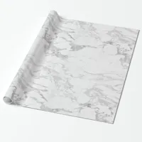 Luxury Sparkle Silver Foil Marble Wrapping Paper