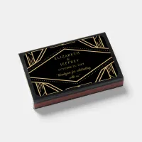 Black Gold Art Deco Great Gatsby Wedding Matchboxes