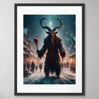 A Krampus Christmas Horror Framed Art