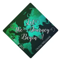 World map - class of 2025 - personalized graduation cap topper