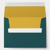 Dark Spruce Gold Insert Wedding Envelope