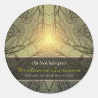 Peace Light Forest Art Bookplate Sticker