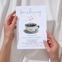 Love is Brewing Coffee Hearts Bridal Shower Invitation