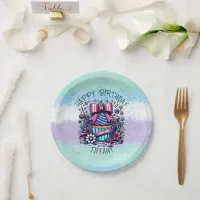 Birthday Cupcake Whimsical Personalized Paper Plates