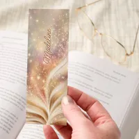 Golden Magic Book with Sparkling Starlight Bookmarks