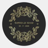 Minimalist Elegant Floral Classic Wedding Stickers