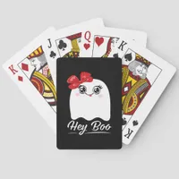 Cute Hey Boo Halloween Design Poker Cards