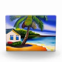 White Beach House and Blue Water Photo Block