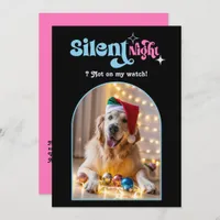 Pastel Dream Funny Retro Pet Dog Christmas Photo Holiday Card