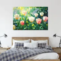 *~* TV2 Spring TULIPS Stretched Canvas Print