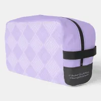 Two Tone Diamond Lilac And White Name Washbag Dopp Kit