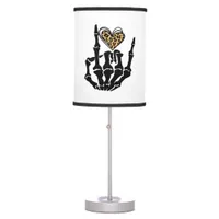 Skeleton Heart Hands Clean Graphic Mood Table Lamp