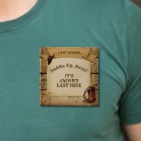 Groom's Last Rodeo Cowboys Saddle Up Boys Pinback Button