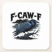 F-Caw-F Minimal Clean Design Square Paper Coaster