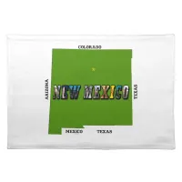 New Mexico Map Outline Photo Text Cloth Placemat