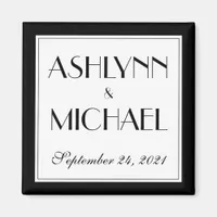 Modern and Elegant Stylish Wedding Date Magnet