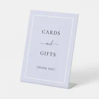 Cards gifts gold party lavender pedestal sign