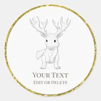 *~* AP49 Cute  Rustic Baby Moose Cartoon Sticker