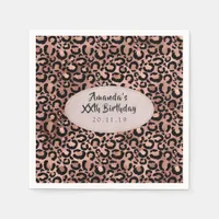 Rose Gold Foil Leopard Spots Napkins