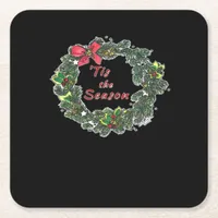 Tis The Season Shadowed Square Paper Coaster