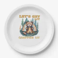 Let's Get Lit. Campfire Lit. Camping Lover Classic Paper Plates