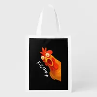 Gothic Humor Funny F-Caw-F Crow Grocery Bag