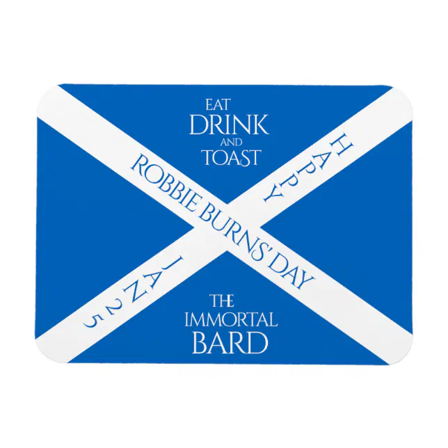 Eat Drink and Toast Robbie Burns Scottish Flag Magnet