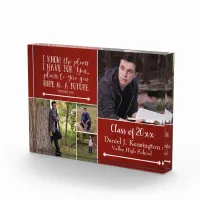 Christian Bible Verse Graduation Photo Collage Red