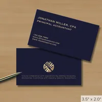 Professional Modern Minimalist Dark Blue Business Card