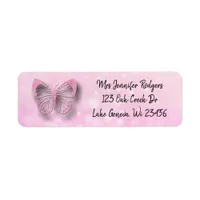 Pink Butterfly Label