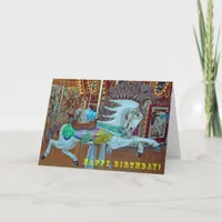 Merry-Go-Round Horse, Birthday Holiday Card