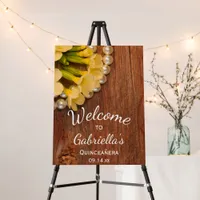 Yellow Flowers and Pearls Quinceañera Barn Party Foam Board