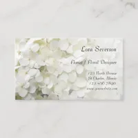 White Hydrangea Flowers Florist Business Card
