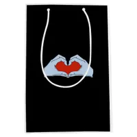 Skeleton Heart Hands Classic Basic Halloween Style Medium Gift Bag