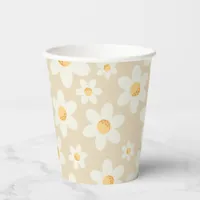 Retro Daisy Groovy Boho Paper Cup | 8oz Floral Par