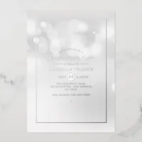 Silver Bokeh Bachelorette Party Foil Invitation