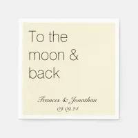 To The Moon & Back Pastel Yellow Vintage Wedding Napkins