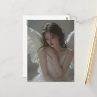 A melancholic angel postcard